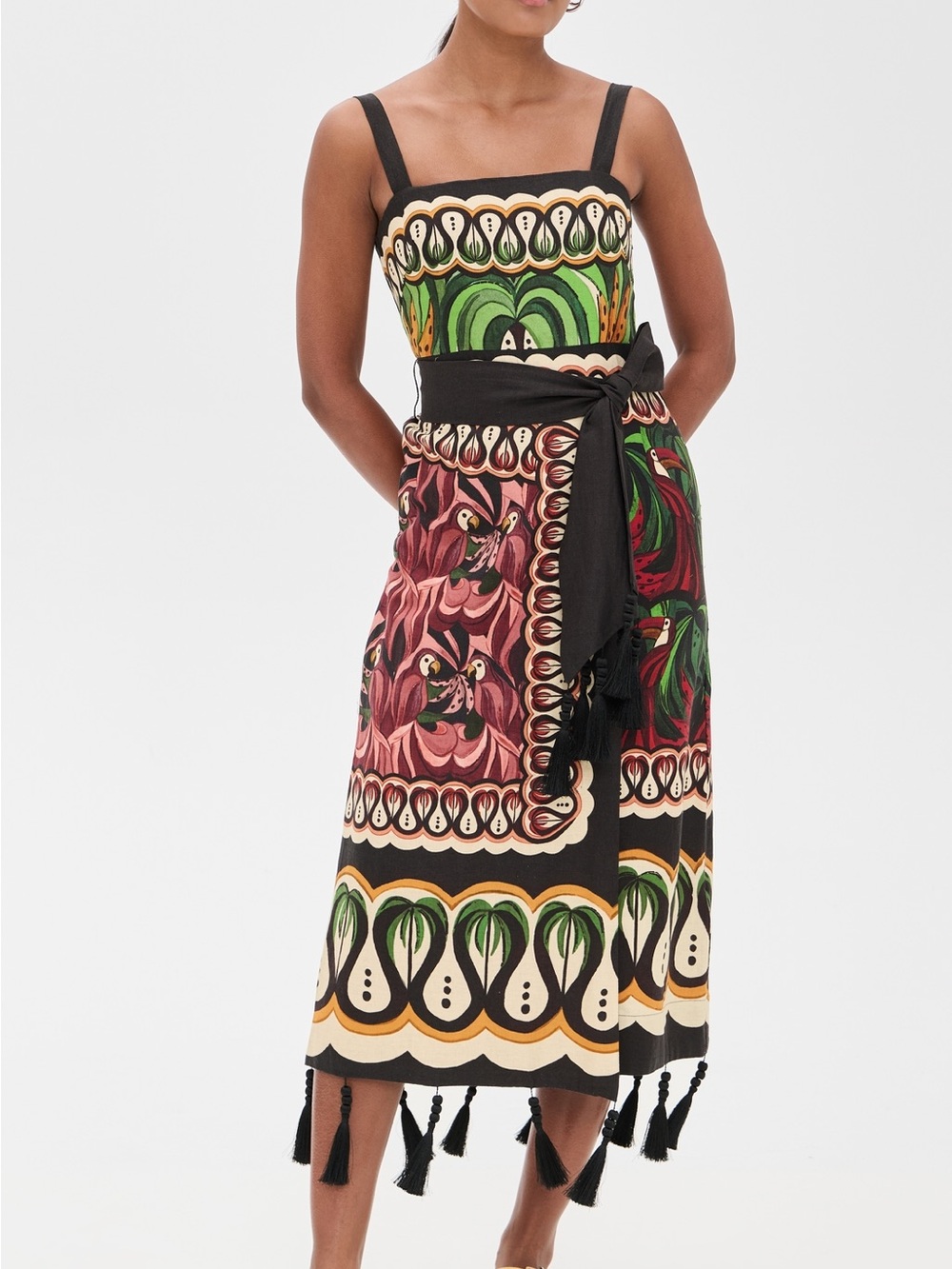 NWT Farm Rio Coconut Tree Flow Scarf Dress Size Small - Picture 2 of 6